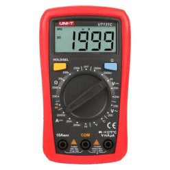 UNI-T UT131C multimeter rood zwart met digitaal display en draaiknop