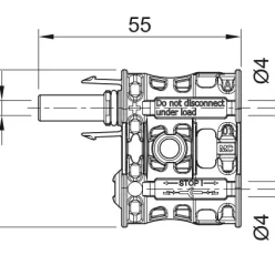 Alternative view of MC4 EVO 2 splitter Stäubli set male+female