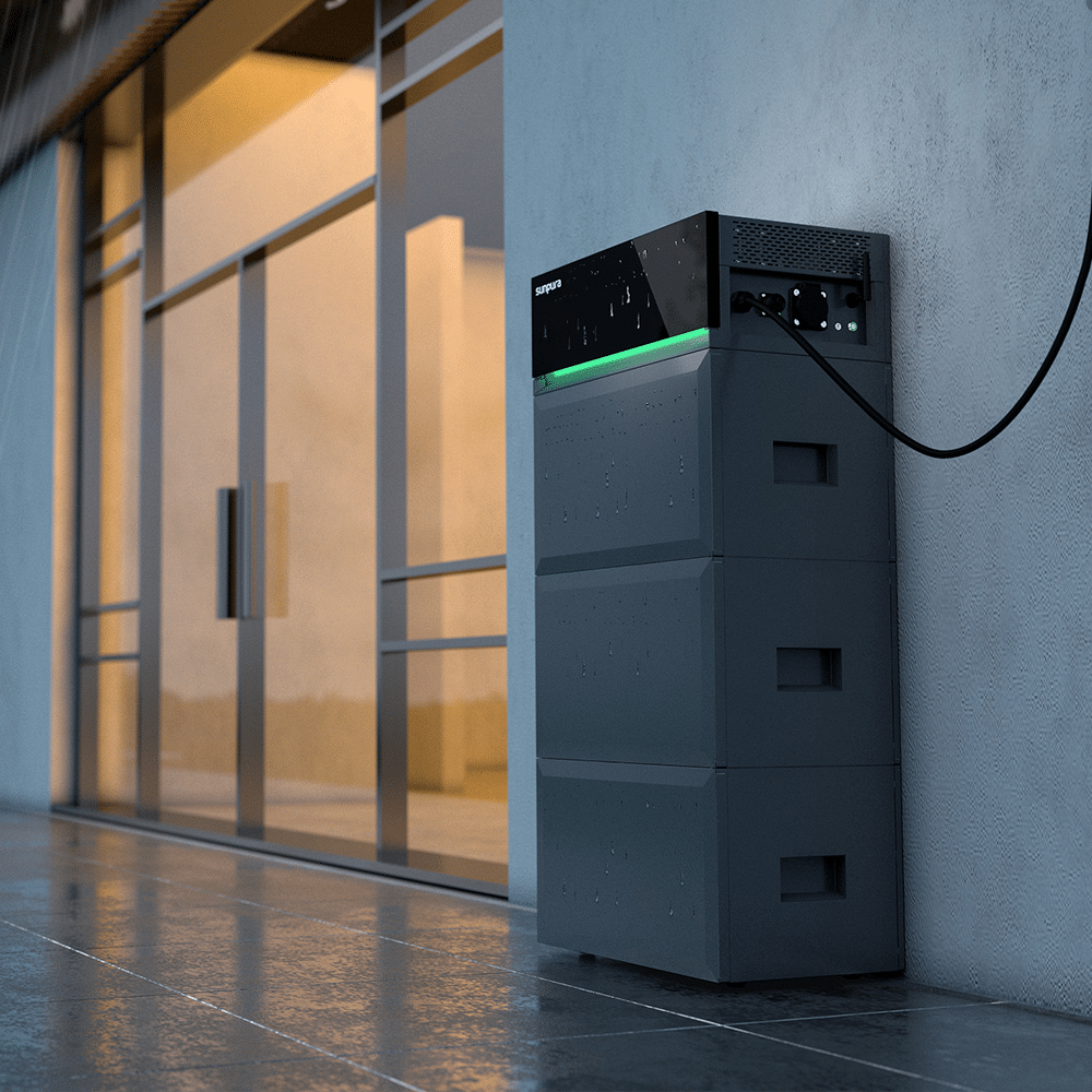 Sunpura S2400 buitenopstelling in regen – IP65 weerbestendig