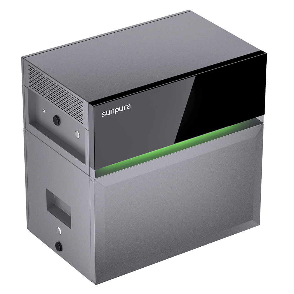 Sunpura S2400 schuin vooraanzicht – design met lichtbalk