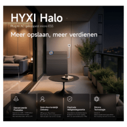 HYXi Halo HYX-MS3000AC thuisbatterij op balkon met kenmerken