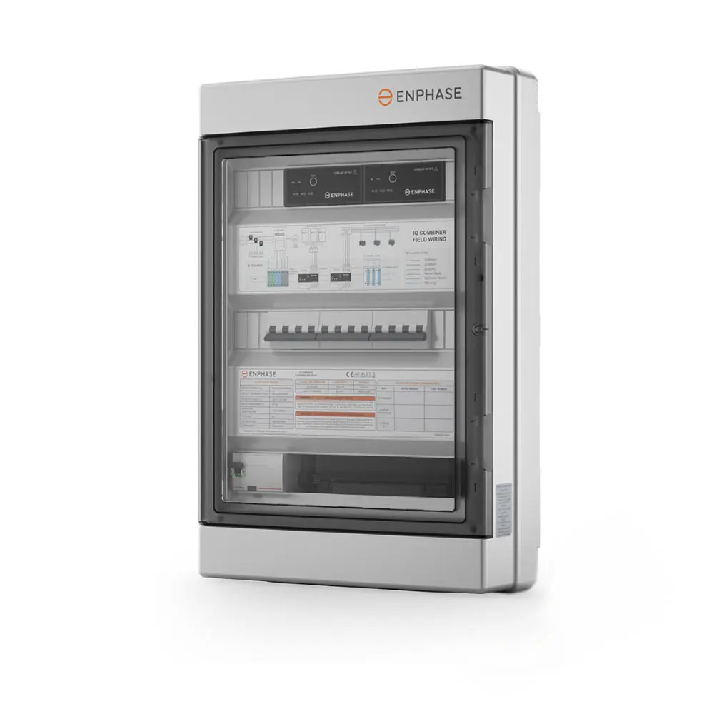 Enphase IQ Combiner 2 EU 3P 3-fase aansluitkast met transparante deur en IQ Gateway