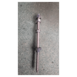RVS stokschroef dubbeldraad set met ringen en moeren detailfoto