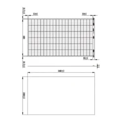 Technische maattekening Sunport Power SPP375QHES flexibel zonnepaneel 1840x1040x2,5 mm