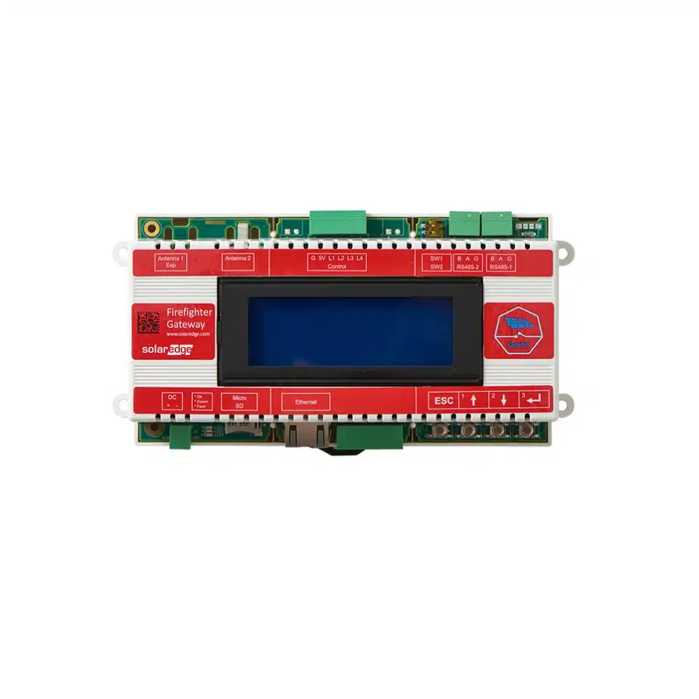 SolarEdge Firefighter Gateway SE1000-CCG-F module met display en aansluitingen